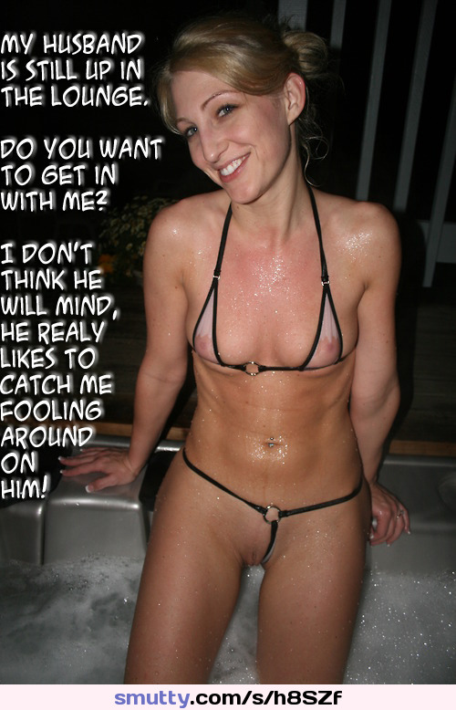 kate hotwife from reddit and fetlife riding cock #hotwife #milf #cougar #seethrough #bikini #hottub #cuck #cuckold #humiliation #tease #caption #captions